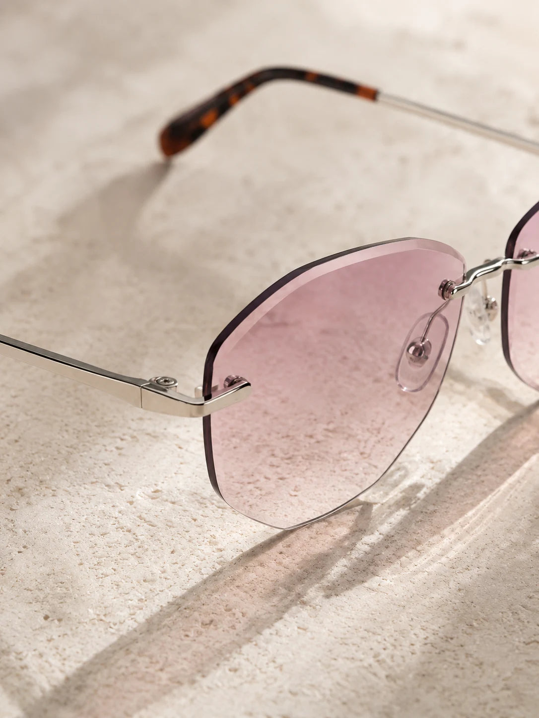 Sunglasses craft and quality detail background
