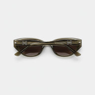 Sunglasses with a unique frame design on a white background