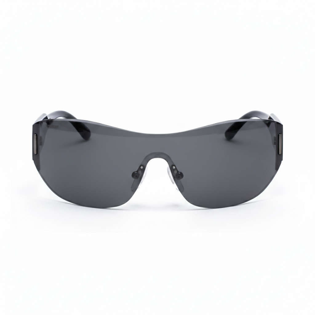 Sleek sunglasses with dark lenses on a white background