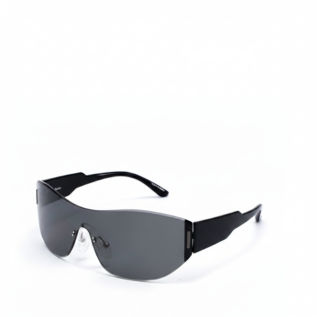 Black sunglasses with a white background