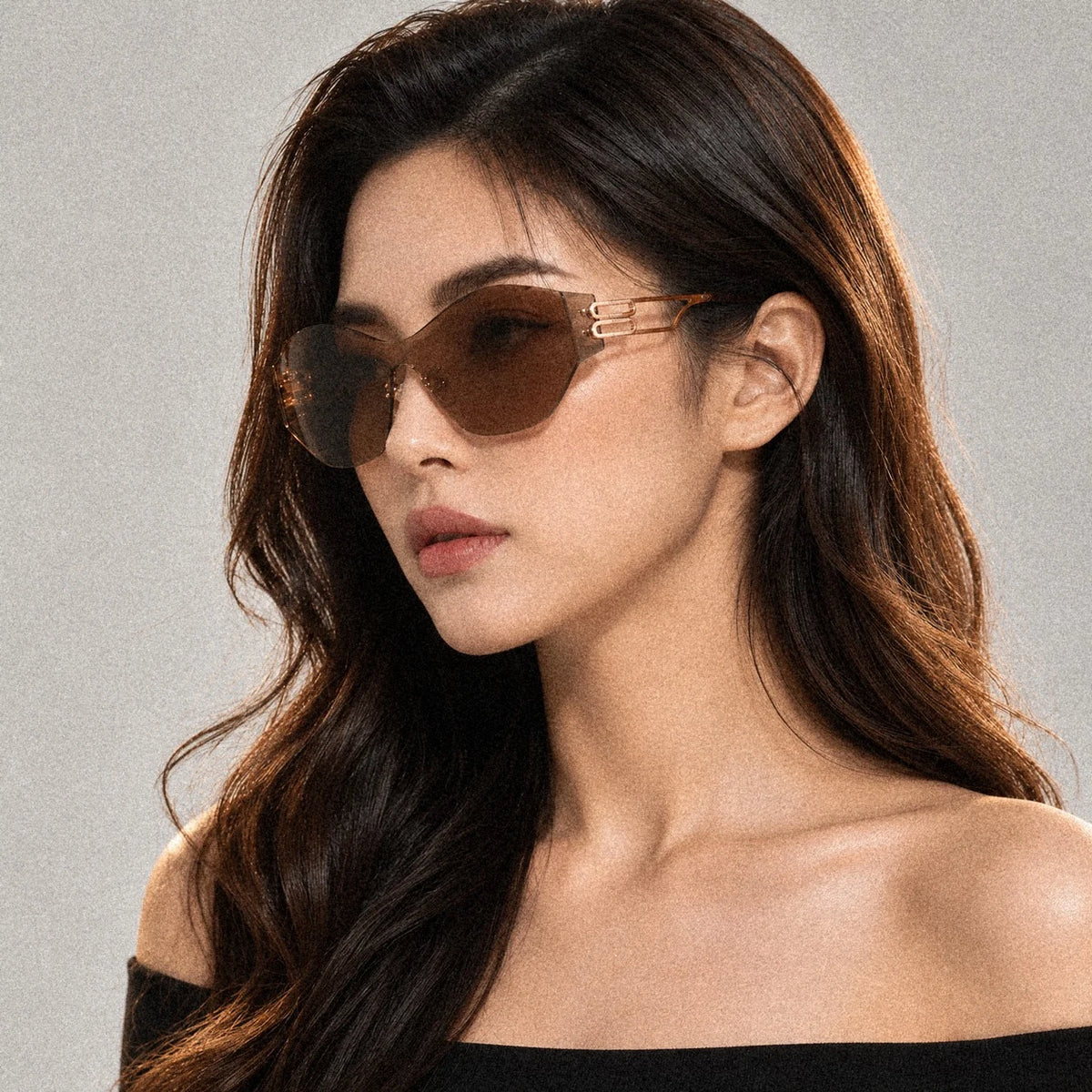 BAPORSSA Vanguard sunglasses in Bronze, worn by a model, side profile