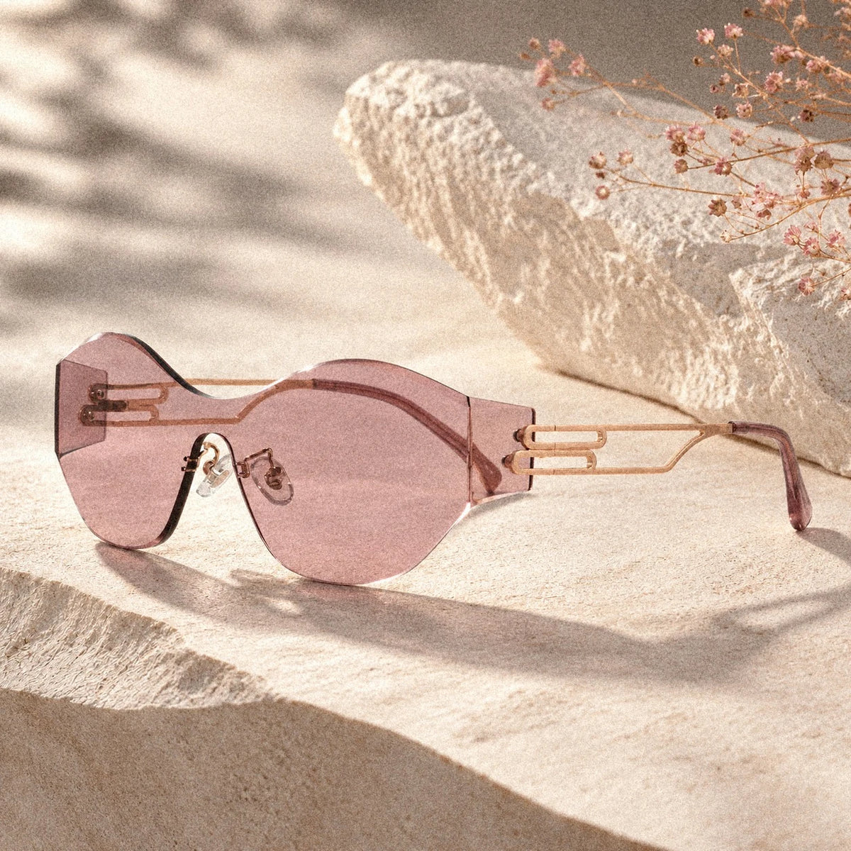 BAPORSSA Vanguard sunglasses in Pink on stone